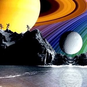 Buntes Weltraumlandschaft