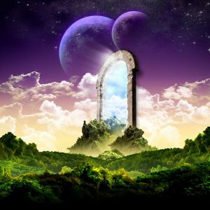 Fantastisches Portal in der Natur