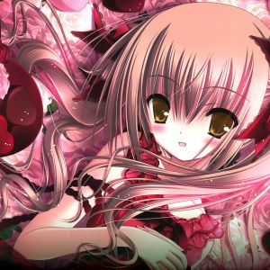 Anime Mädchen mit Rosen