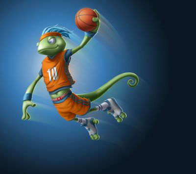 Basketball-Eidechse Charakter