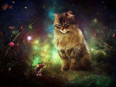 Fantastische Katze und Maus