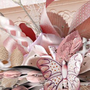Elegantes Design von Schmetterling und Blumen