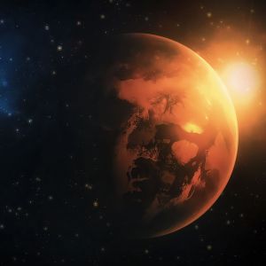 Planet Mars im Weltraum