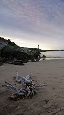 Ruhiger Strand Sonnenuntergang