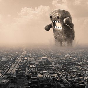 Riesiges Monster Über Der Stadt
