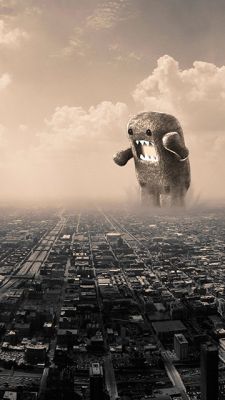 Riesiges Monster Über Der Stadt