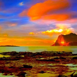 Atemberaubender Sonnenuntergang über dem Ozean
