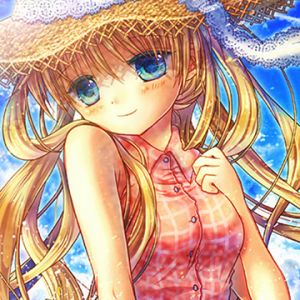 Anime Mädchen mit Strohhut