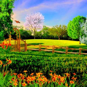 Lebendige Frühlingslandschaft