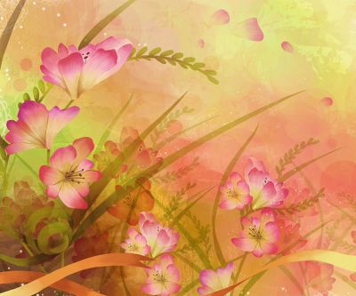 Bunte Florale Abstrakte Kunst