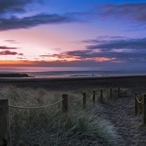 Ruhiger Strand Sonnenuntergang