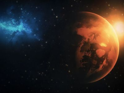 Geheimnisvoller Planet im Weltraum