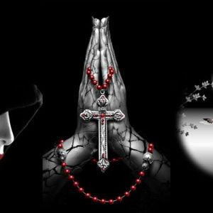 Dunkle Fantasie Kunst mit Kreuz