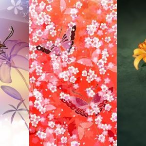 Kunst von Schmetterlingen und Blumen