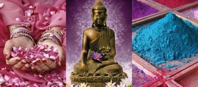 Buddha und das bunte Holi-Festival