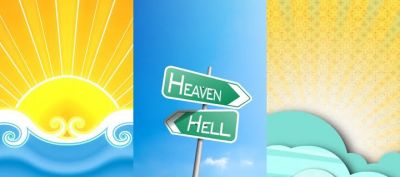 Schild Himmel und Hölle