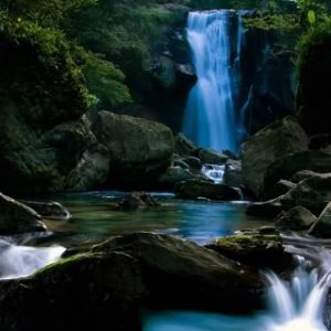 Ruhiger Wasserfall in der Natur