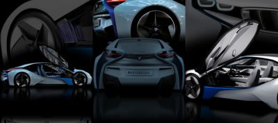Innen- und Außendesign des BMW i8