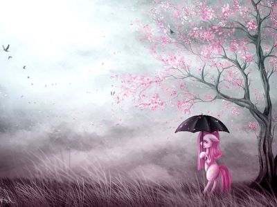 Fantastisches Pony Unter dem Kirschbaum