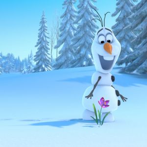 Olaf aus Die Eiskönigin mit Blume