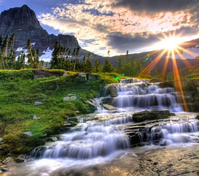 Beeindruckender Bergwasserfall