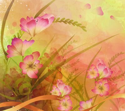 Bunte Florale Abstrakte Kunst - wallpaper preview