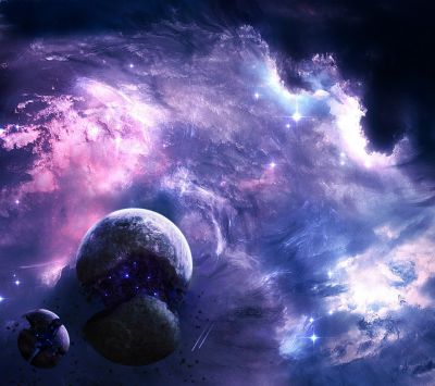 Galaktische Nebel und Planeten
