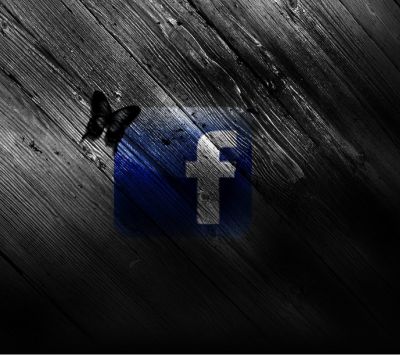 Facebook-Logo mit Schmetterling
