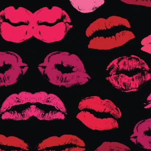 Bunte Lippenabdruckmuster