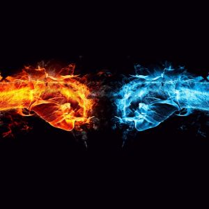 Hände aus Feuer und Eis