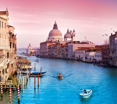 Blick auf den Canal Grande in Venedig