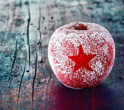 Gefrorener Apfel mit Stern