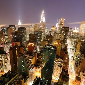 New Yorker Skyline bei Nacht
