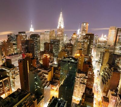 New Yorker Skyline bei Nacht
