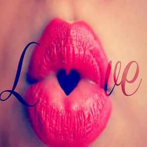 Lippen in Herzform