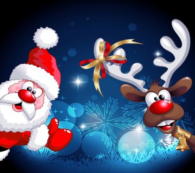 Weihnachtsmann und Rentier