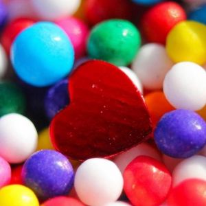 Buntes Zuckerherz