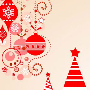 Weihnachtsornamente und Bäume