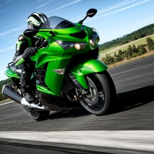 Grünes Sportmotorrad