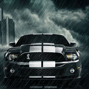 Shelby Mustang im Regen