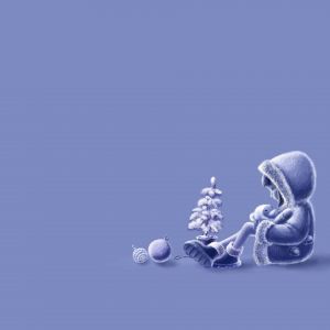 Niedliche Winterszene mit Kind