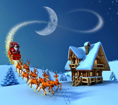 Schlittenfahrt des Weihnachtsmanns