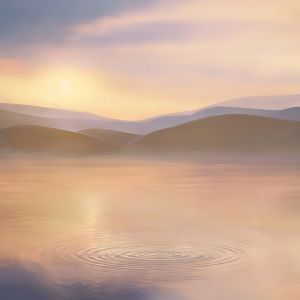 Ruhiger Sonnenuntergang über Wasser