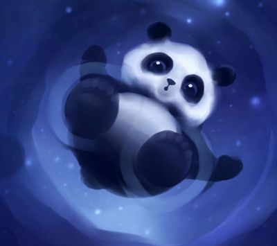 Niedlicher Panda im Weltraum