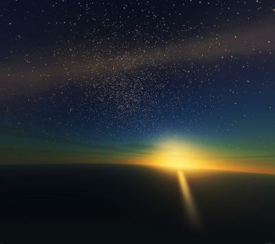 Beeindruckender Sonnenuntergang am Horizont