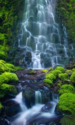Ruhiger Wasserfall in der Natur