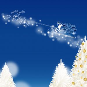 Weihnachtsschlitten am Himmel
