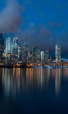 Vancouver Skyline bei Nacht