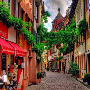 Charmante europäische Straße