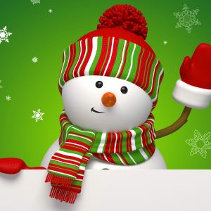 Fröhlicher Schneemann mit Schal